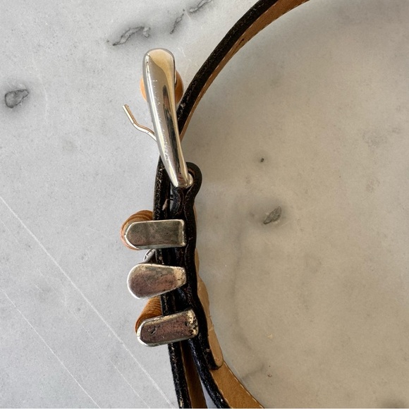 Street Ahead Vintage Eood Buckle Brown Leather Belt Size S - Picture 4 of 13